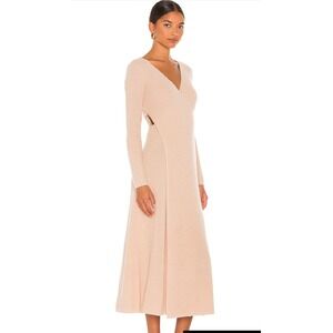 Cult Gaia EUC Lissie Oatmeal Melange Wool Mohair Blend Rib Knit Wrap Dress XS